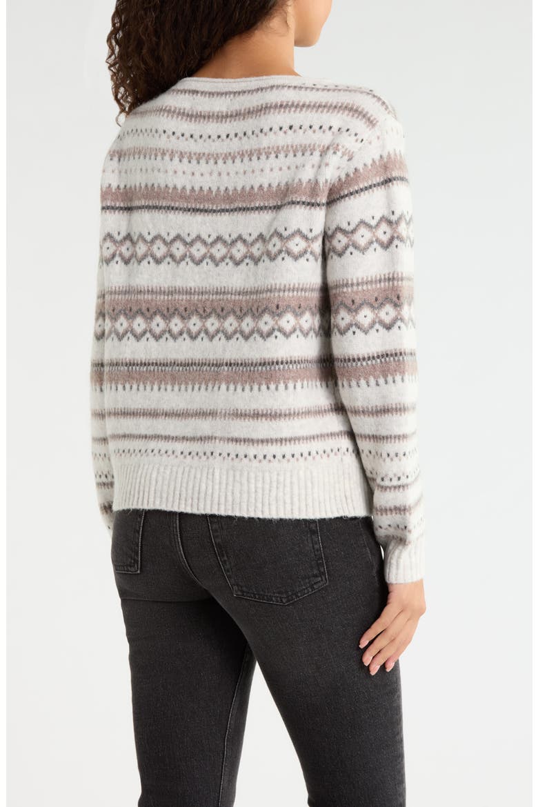 Fair Isle Crewneck Sweater, Alternate, color, LIGHT HEATHER GRAY