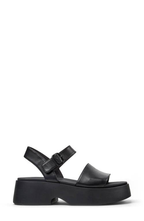 Camper Double-strap Leather Sandals In Black