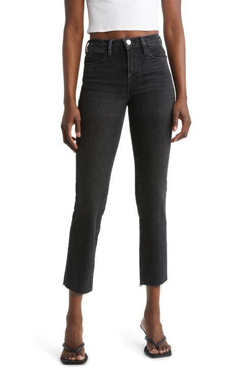 Le High Raw Hem High Waist Ankle Straight Leg Jeans (Hutchinson)