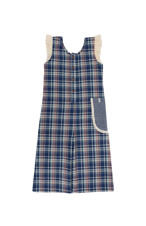 Organic Cotton Check Print Jumpsuit (Toddler, Little Kid)