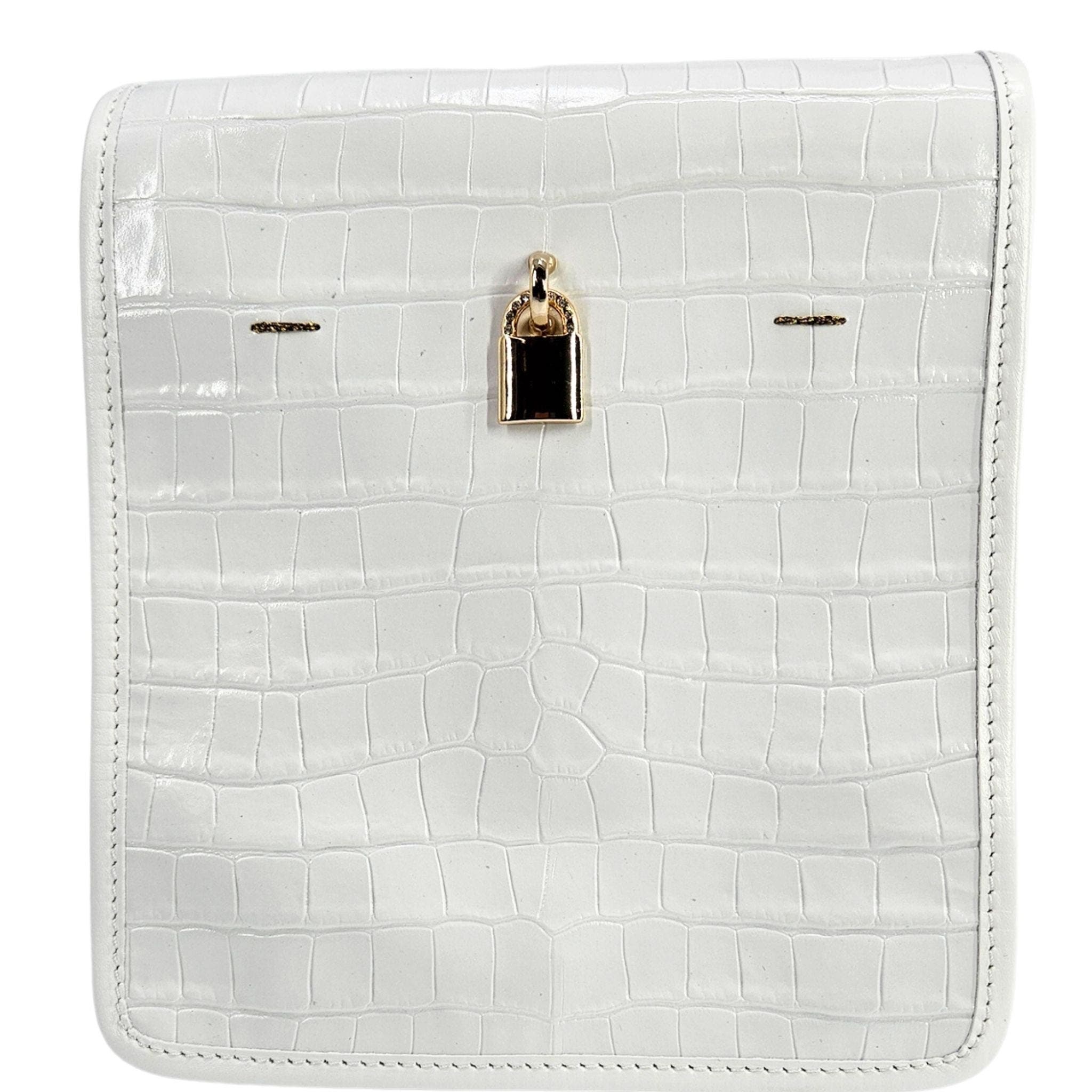 Madison Maison Moc Croc Crossbody Bag, Main, color, Off-White