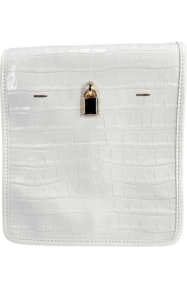 Madison Maison Moc Croc Crossbody Bag, Main, color, Off-White