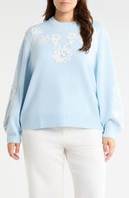 SUGARLIPS Celestial Floral Embroidered Sweater