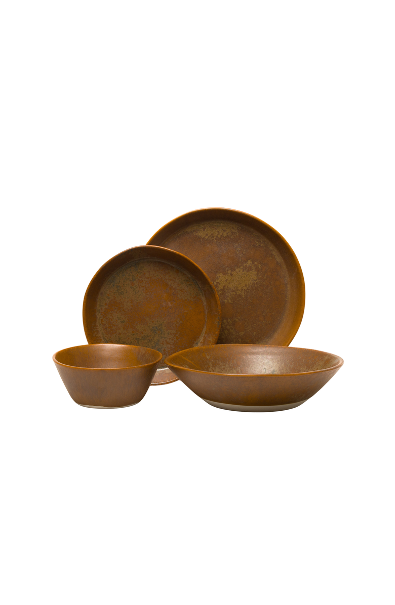 Haand Skali Coupe Dinnerware Set, Main, color, Burl 4 Piece