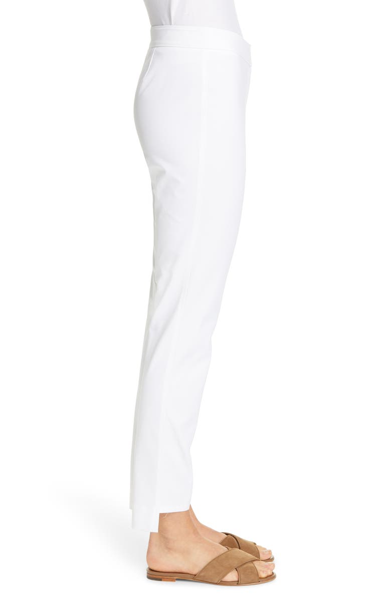 Lafayette 148 New York Manhattan Fundamental Step Hem Slim Pants, Alternate, color, White