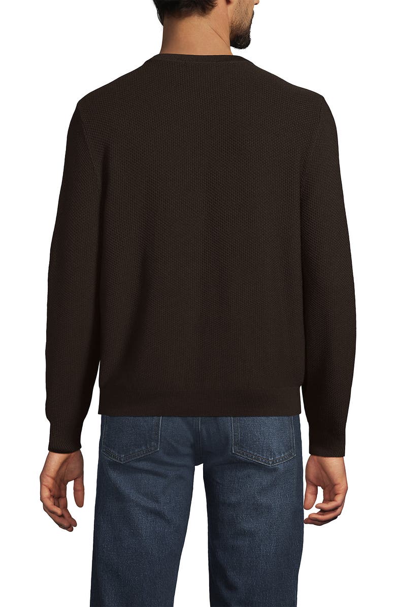 Lands' End Long Sleeve Washable Merino Wool V Neck Sweater, Alternate, color, Rich Coffee