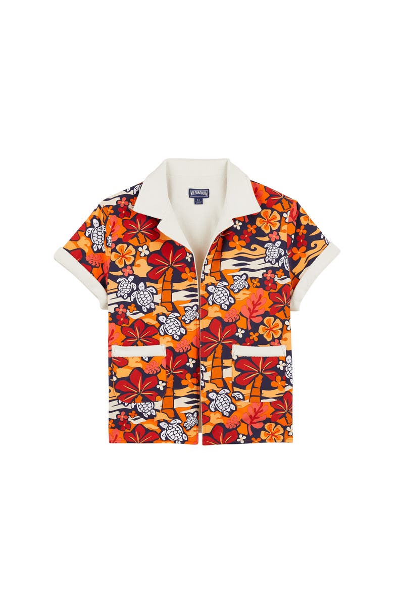 Vilebrequin Kids' Monoi Turtle Terry Reversable Swim Shirt, Main, color,