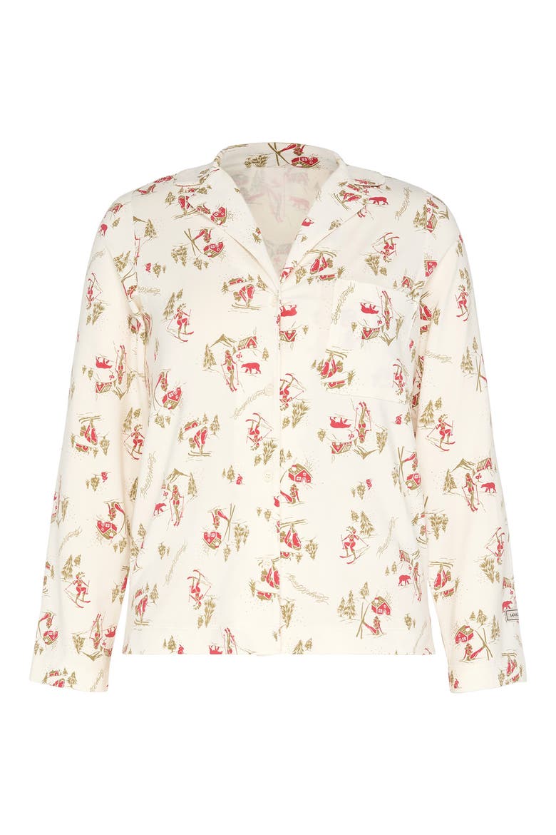 Softcore Modal Blend Pajama Button-Up Shirt, Alternate, color, PETAL WHITE SULTRY SLOPES
