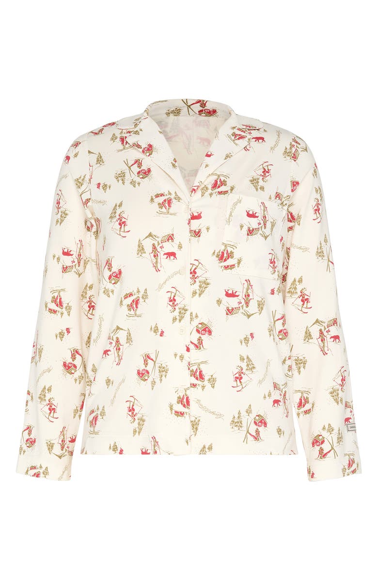 SAVAGE X FENTY Softcore Modal Blend Pajama Button-Up Shirt, Alternate, color, Petal White Sultry Slopes