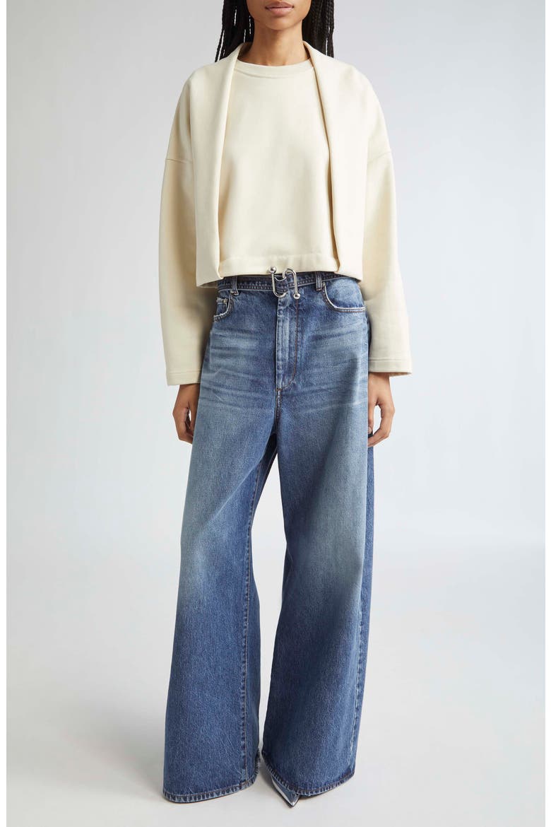 Procida Belted Distressed Wide Leg Jeans, Alternate, color, MIDNIGHT BLUE