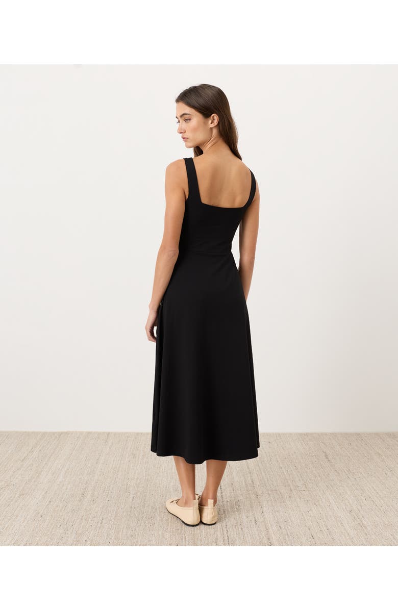 Pact Fit & Flare Square Neck Dress Made With Organic Cotton, Alternate, color, Black