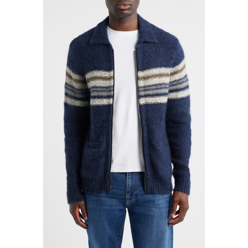 Rails Seldon Stripe Zip-up Cardigan In Blue
