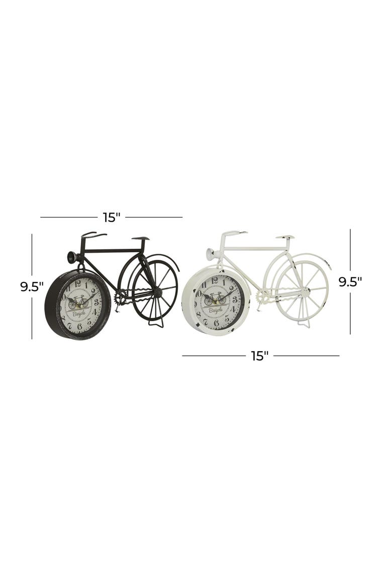 Set of 2 Bicycle Clocks, Alternate, color, BLACK
