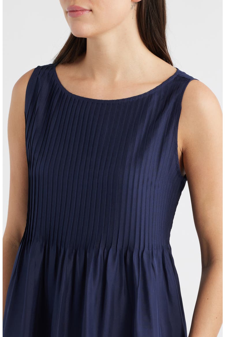 Pleated Silk Dress, Alternate, color, INK