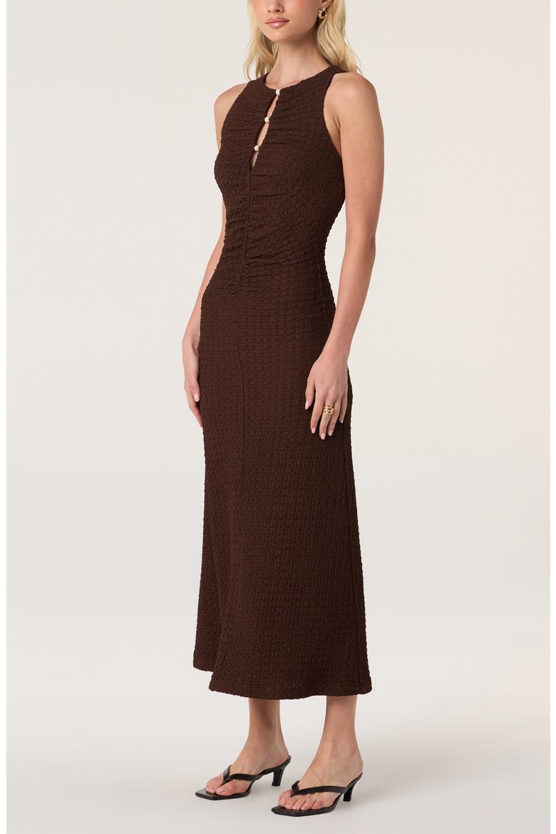 Skyla Sleeveless Midi Dress, Alternate, color, BROWN
