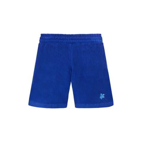 Kids' Embroidered Turtle Terry Bermuda Shorts