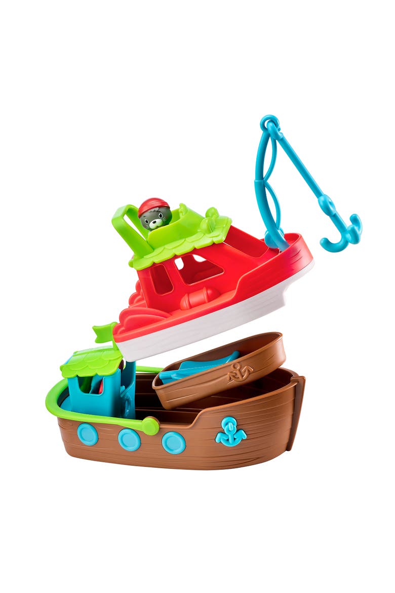 Nesting Boats 3 In 1 Playset, Seal Figure, Stacking Water Toy, Alternate, color, Multicolored