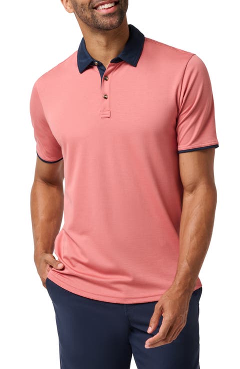 All Day Social Club Contrast Collar Cotton Blend Polo Shirt