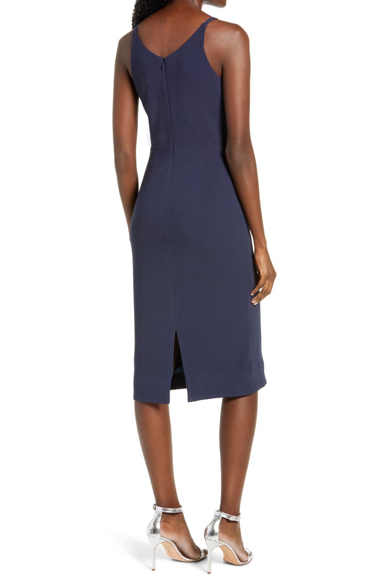 Dress the Population Lyla Crepe Cocktail Dress, Alternate, color, Navy