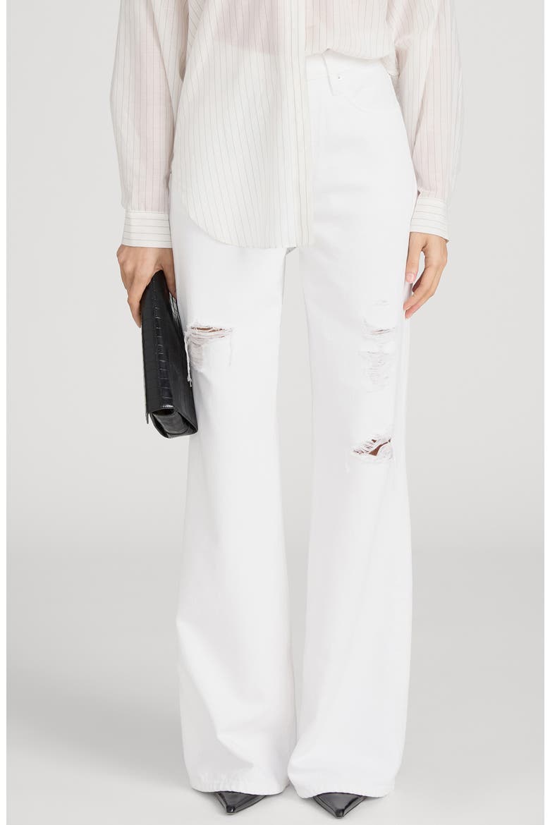 The Loose Ripped Wide Leg Jeans, Main, color, WHITE DESTRUCT