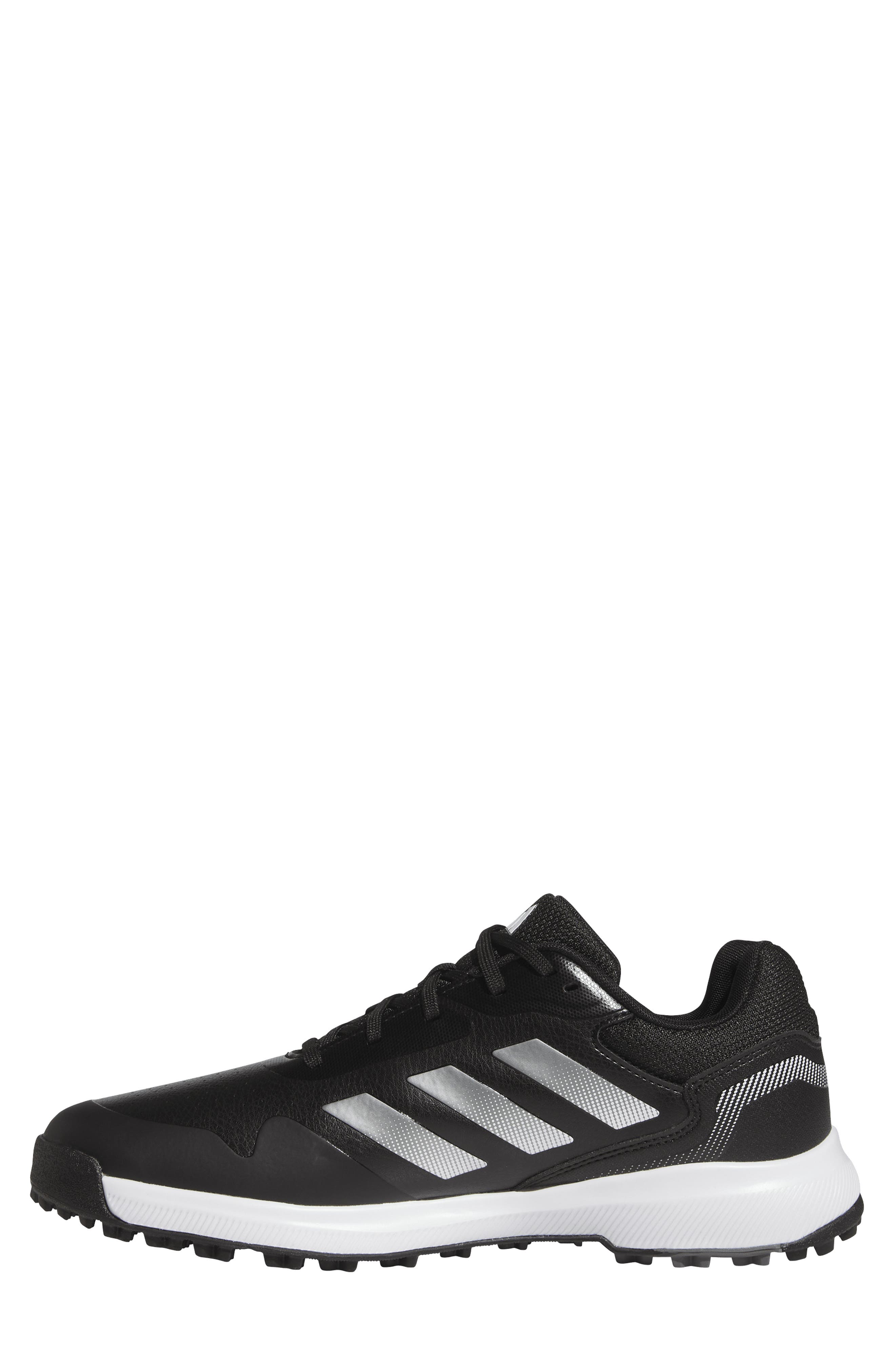adidas Traxion Response Spikeless Golf Shoe, Alternate, color, Black/ Silver Metallic/ White