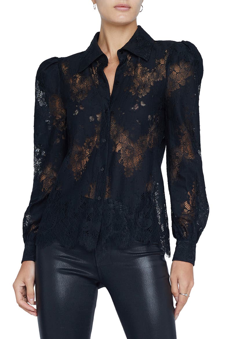 Jenica Lace Blouse, Main, color, BLACK
