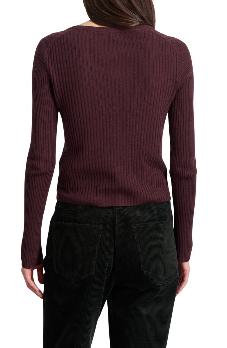 Alex Mill Rib Cardigan, Alternate, color, Mahogany