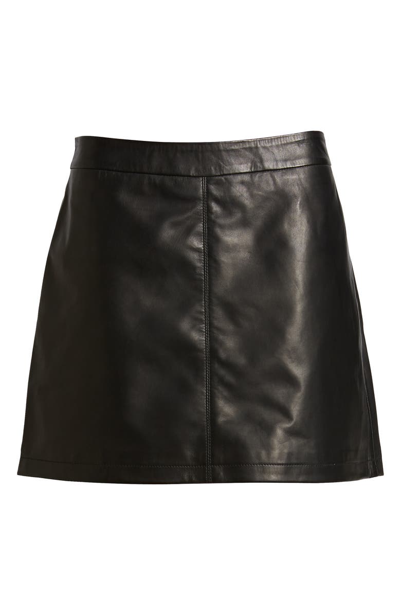 cupcakes and cashmere Marrie Leather Miniskirt, Alternate, color,