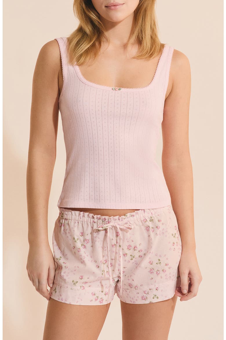 Odelia Sorbet Cotton Pointelle Pajama Tank, Main, color, POWDER PINK