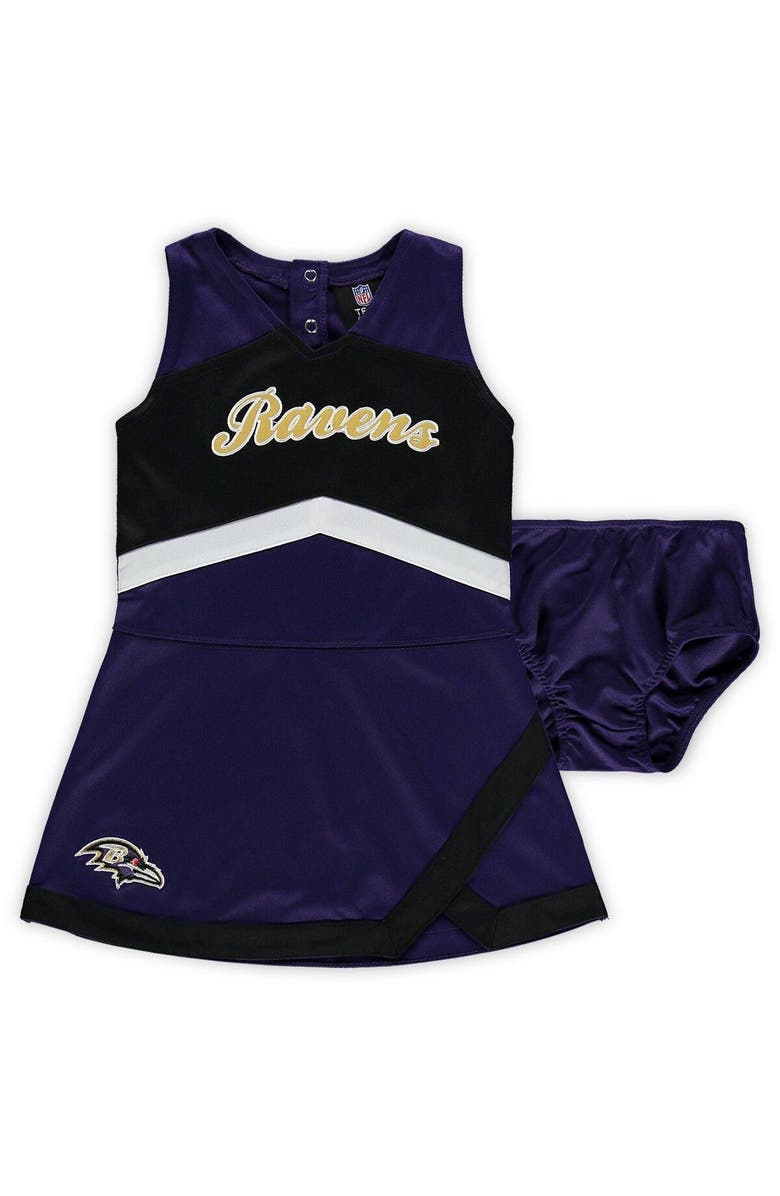 Outerstuff Girls Toddler Purple Baltimore Ravens Cheer Captain Jumper Dress, Main, color,