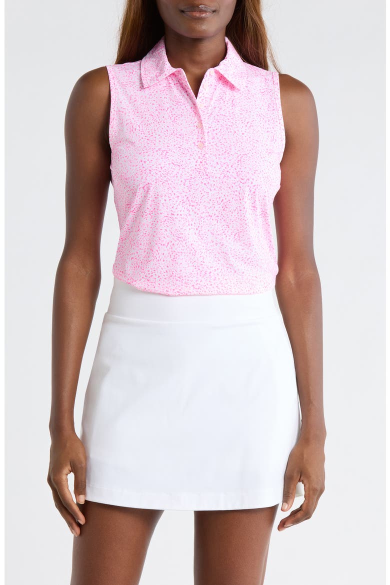 Fireworks Silky Tech Sleeveless Golf Polo, Main, color, BLUSH