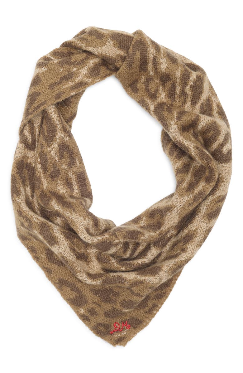Damson Madder Leopard Jacquard Head Scarf, Alternate, color, Leopard