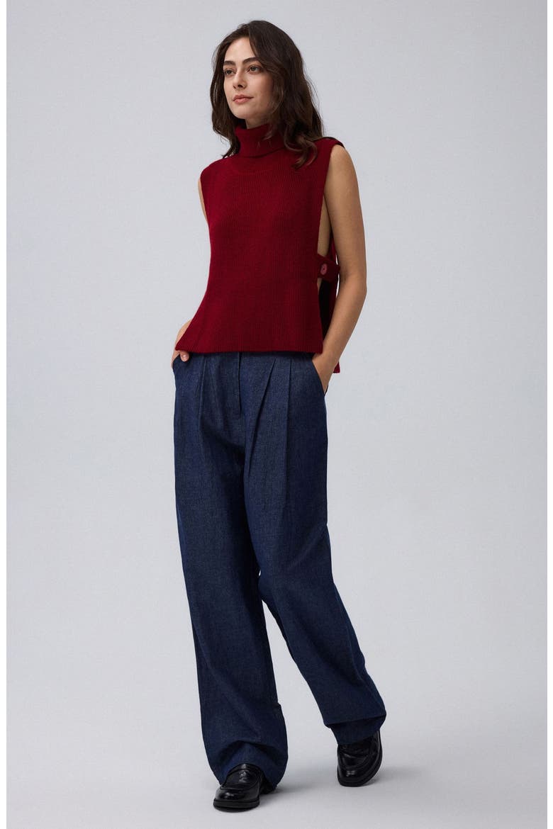 High Rise Trousers, Alternate, color, denim