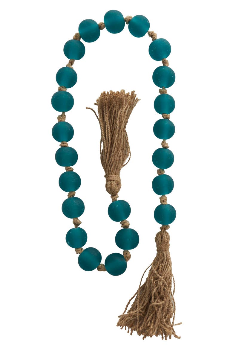 Bohemian Glass Beaded Tassel Garland, Alternate, color, TEAL