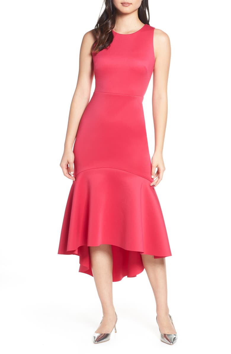 Mark + James by Badgley Mischka High/Low Midi Dress, Main, color, 