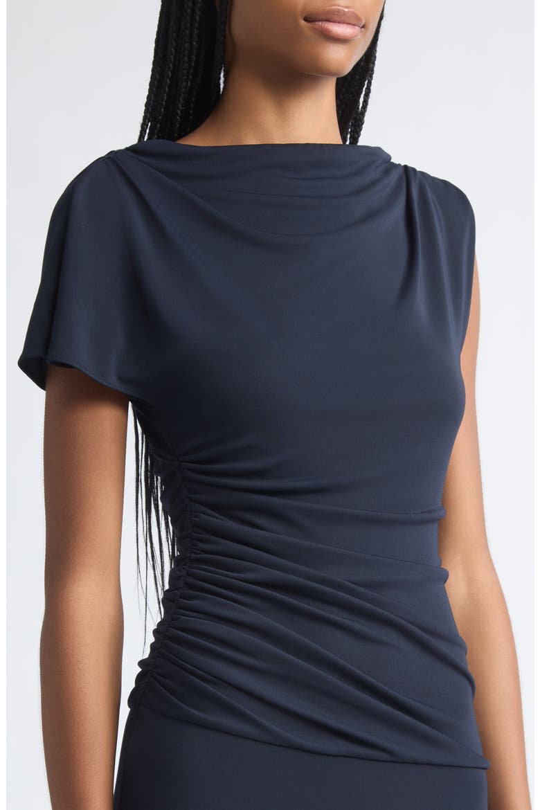 Avielle Cowl Neck Midi Dress, Alternate, color, NAVY