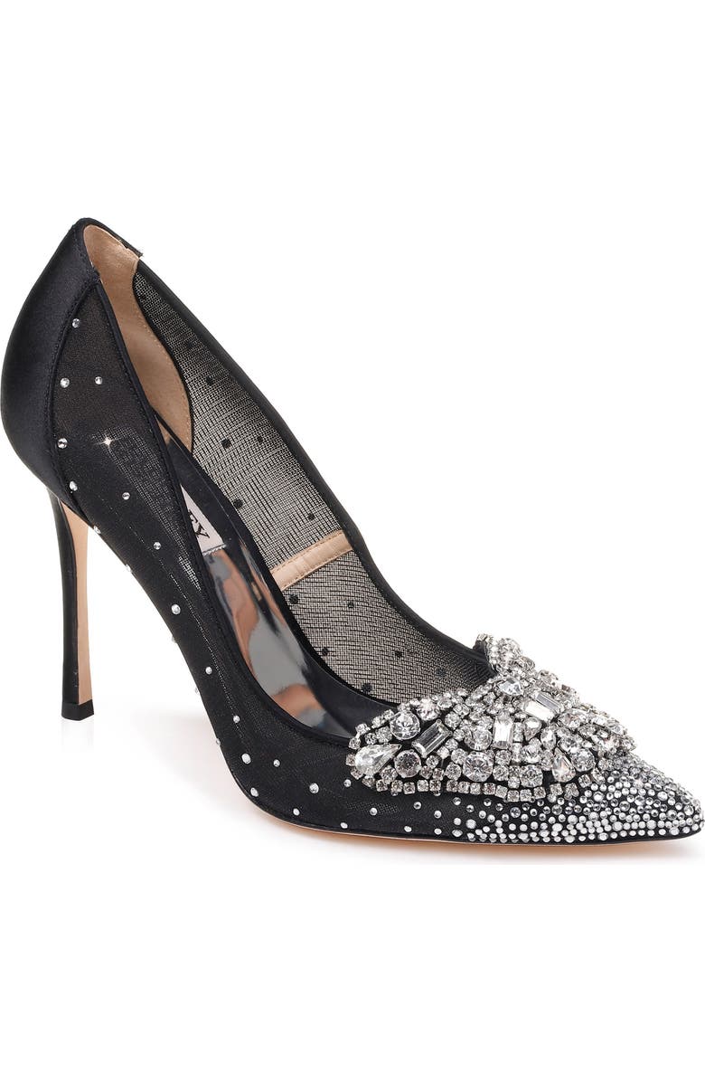 Badgley Mischka Collection Quintana Crystal Embellished Pointed Toe Pump, Main, color,