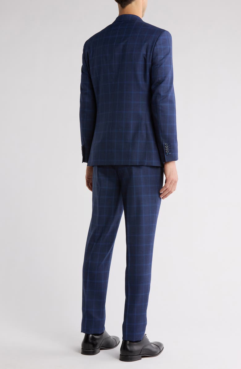 English Laundry Plaid Blue Wool Blend Suit, Alternate, color, Navy