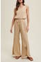 Cotton Gauze Slit Wide Leg Jumpsuit