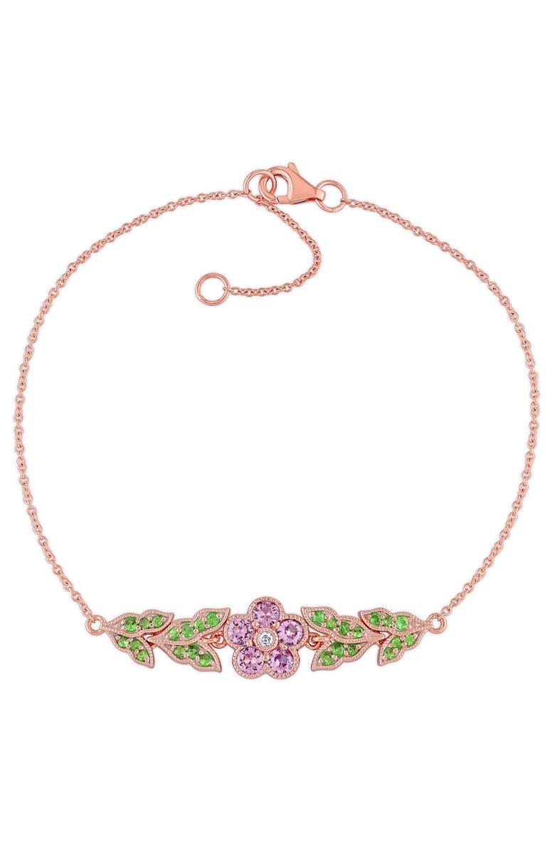 Julianna B. Gemstone & Diamond Floral Bracelet 10K, Main, color, Sapphire