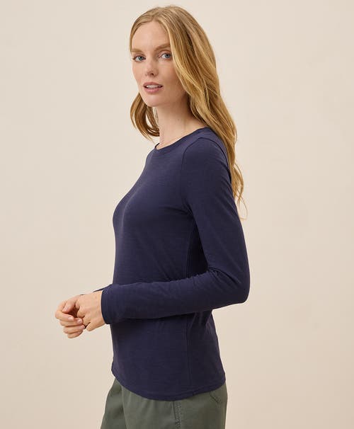 Pact Organic Cotton Featherweight Slub Long Sleeve Tee In Eclipse