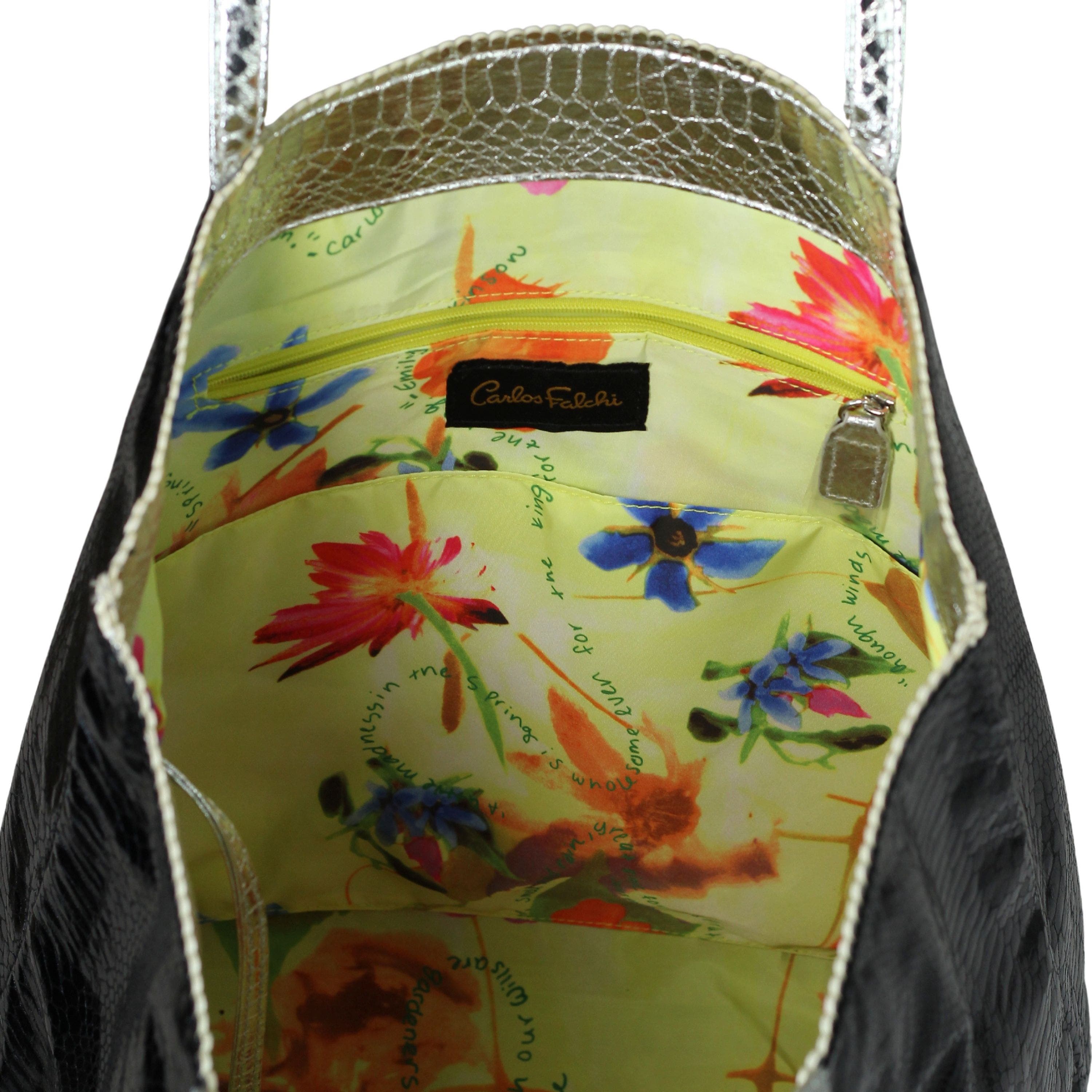 Microfiber Python Tote, Alternate, color, Black