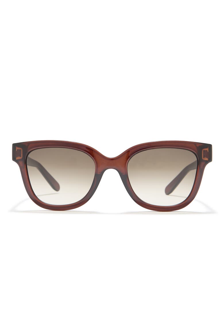 52mm Rectangle Sunglasses, Main, color, DARK CRYSTAL BROWN