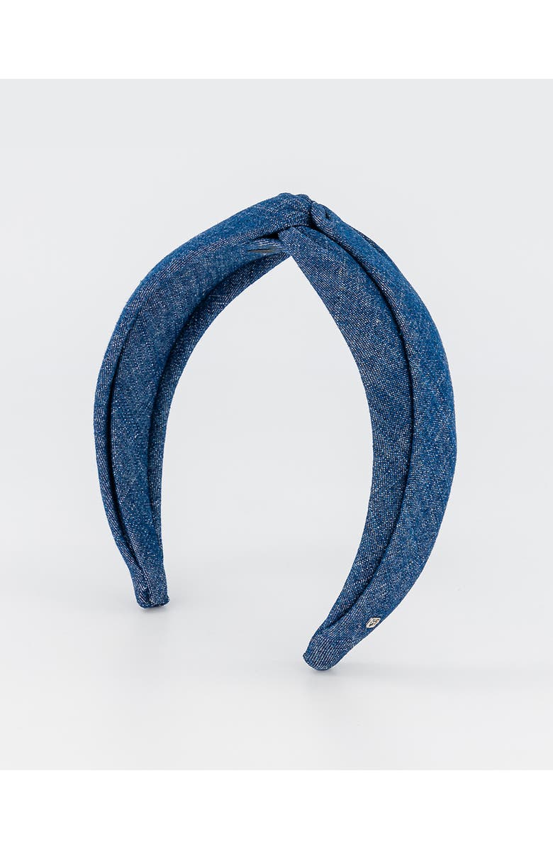 Aleandre de Paris Denim headband, Main, color, Blue