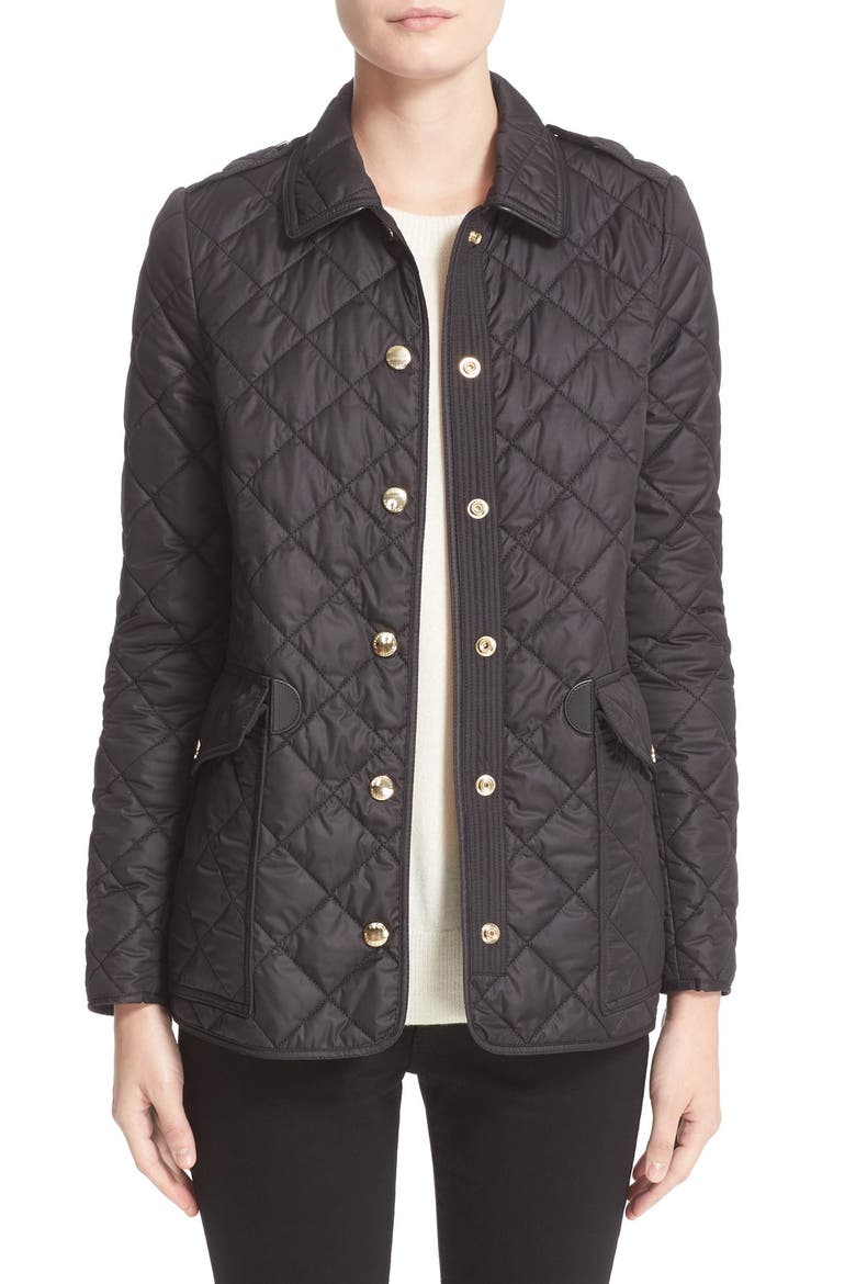 Westbridge Quilted Jacket, Main, color, BLACK