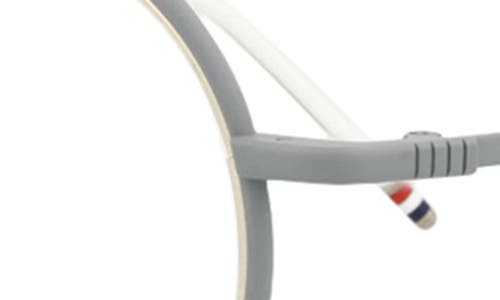Thom Browne 50mm Round Optical Frames In Matte Grey Silver