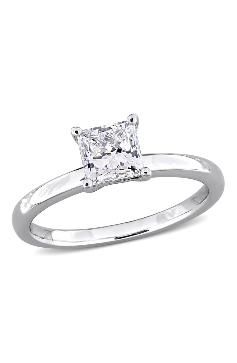 Julianna B. Lab-Grown Diamond Princess Solitaire Ring 10k, Main, color, White Gold