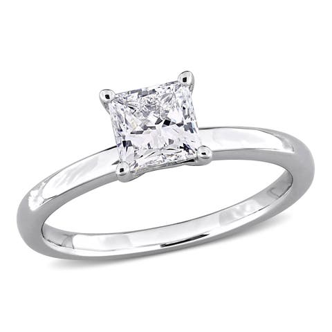Lab-Grown Diamond  Princess Solitaire Ring 10k