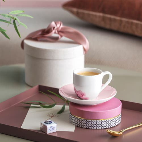 Villeroy & Boch Rose Garden Porcelain Coffee Cup Saucer In Pink