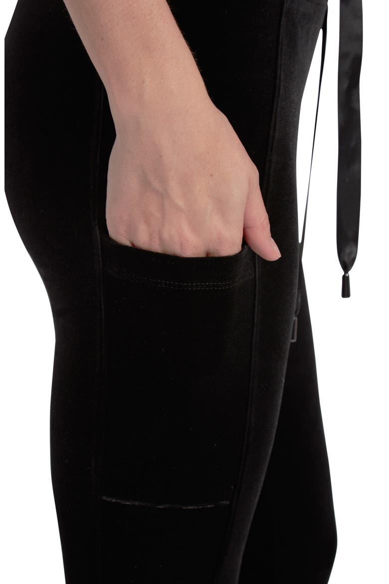 Lyssé Nook Velvet Joggers, Alternate, color, BLACK